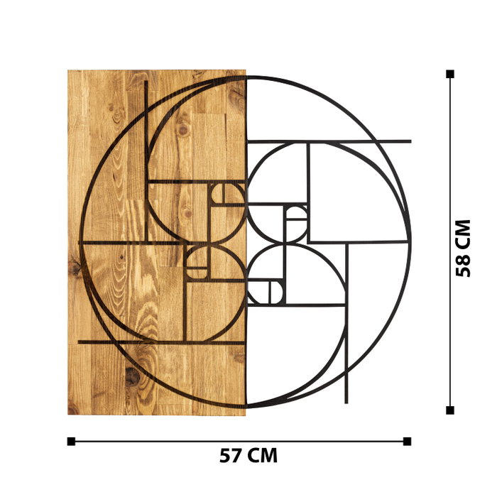 Wallity Golden Accesorio decorativo de pared Negro y Nogal
